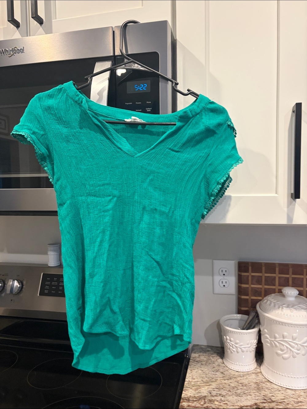 Old Navy Emerald V-Neck Short Sleeve Top